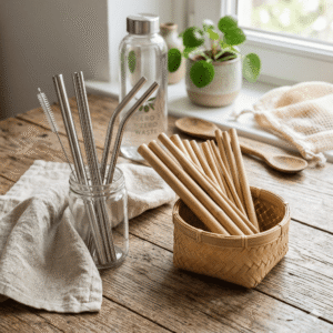 zero waste kit Sedotan Stainless atau Bambu