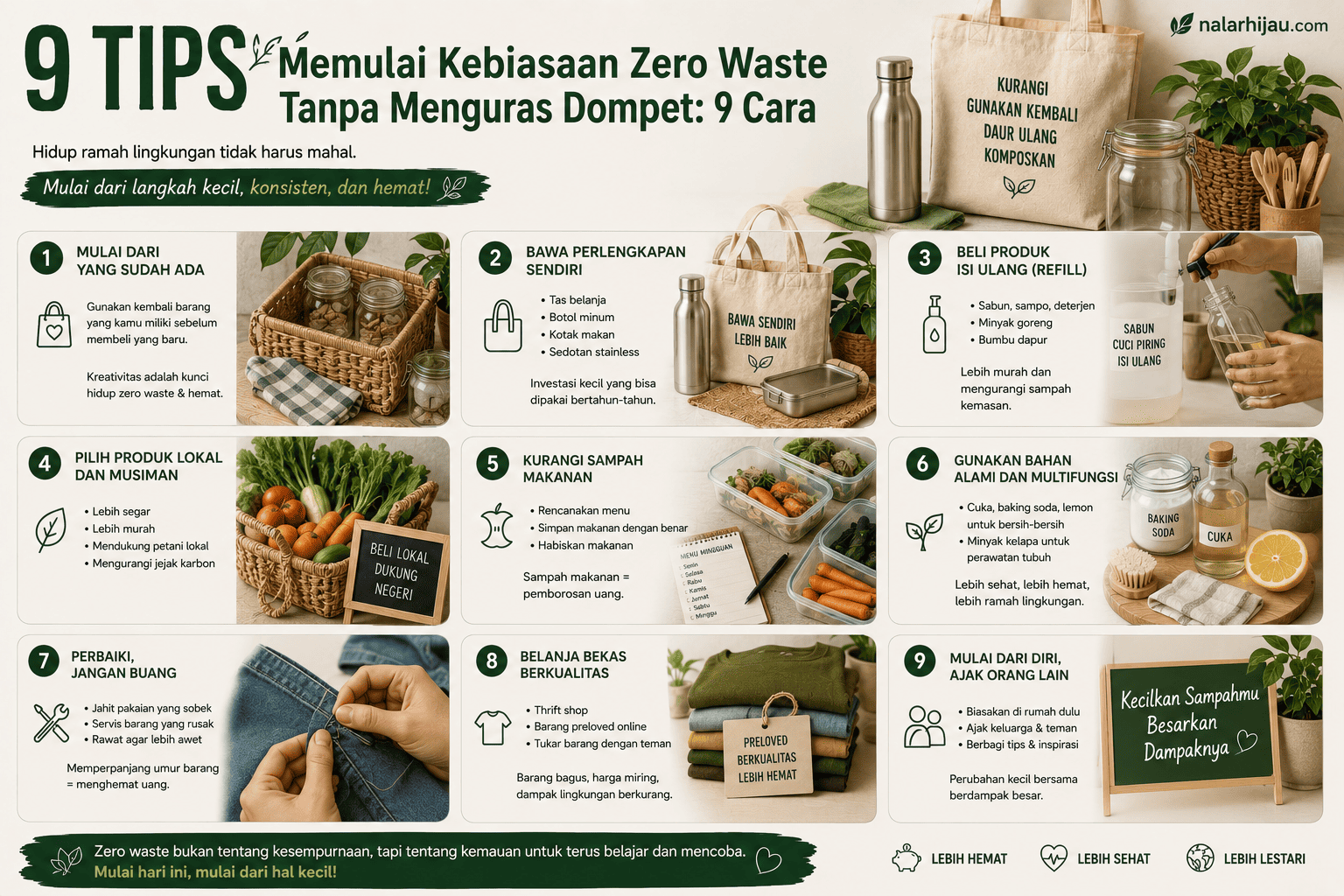 9 Tips Memulai Kebiasaan Zero Waste Tanpa Menguras Dompet: 9 Cara