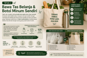 Tip #3: Bawa Tas Belanja & Botol Minum Sendiri
