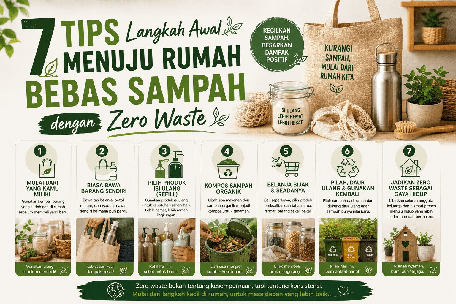 7 Tips Awal Menuju Rumah Bebas Sampah dengan Zero Waste