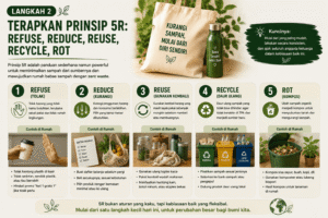 Langkah 2 – Terapkan Prinsip 5R: Refuse, Reduce, Reuse, Recycle, Rot