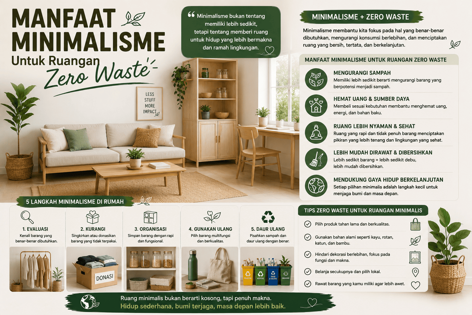 Manfaat Minimalisme Untuk Ruangan Zero Waste: 7 Fakta