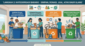 Langkah 2 – Kategorisasi Barang: Simpan, Donasi, Jual, atau Daur Ulang