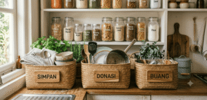 Cara 4 – Kategorikan Barang dengan Sistem 3 Kotak: Simpan, Donasi, Buang