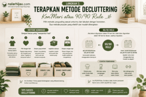 Langkah 2: Terapkan Metode Decluttering KonMari atau 90/90 Rule